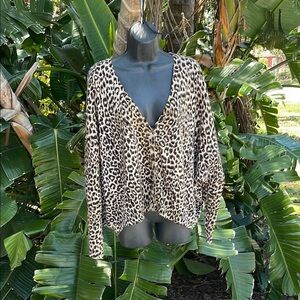 Leopard print oversize cardigan